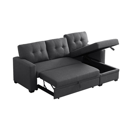 Anyan 83′′ Wide Linen Reversible Sleeper Sofa & Chaise