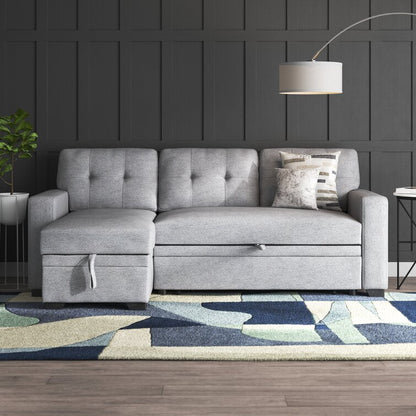 Anyan 83′′ Wide Linen Reversible Sleeper Sofa & Chaise