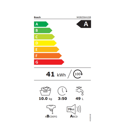 Bosch WGB256A1GB 10kg Series 8 i-DOS Washing Machine 1400rpm – WHITE