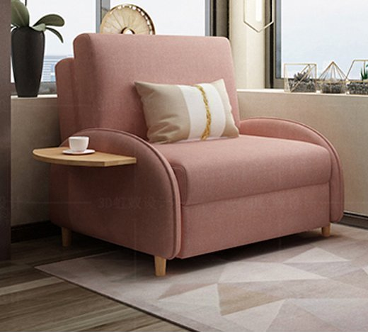 Single Sofa Bed,Folding Fabric Lazy Sofa, Soft And Comfortable Single Recliner Can Stored, 3 Levels of Backrest Angle Adjustment, Suitable for Living Room, Office, Bedroom Sofa,Yellow,1.2M