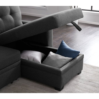 Anyan 83′′ Wide Linen Reversible Sleeper Sofa & Chaise