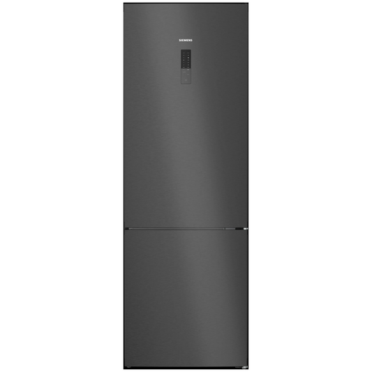 SIEMENS KG49NXXCF iQ300 Free-standing fridge-freezer with freezer at bottom 203 x 70 cm Brushed black steel antiFingerprint. Total noFrost