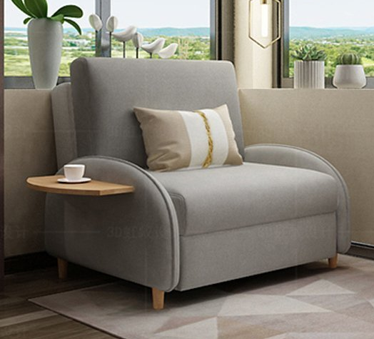 Single Sofa Bed,Folding Fabric Lazy Sofa, Soft And Comfortable Single Recliner Can Stored, 3 Levels of Backrest Angle Adjustment, Suitable for Living Room, Office, Bedroom Sofa,Yellow,1.2M